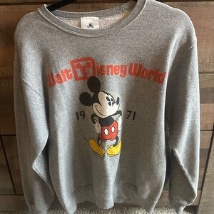 Disney Gray Crewneck Sweater with Mickey Mouse